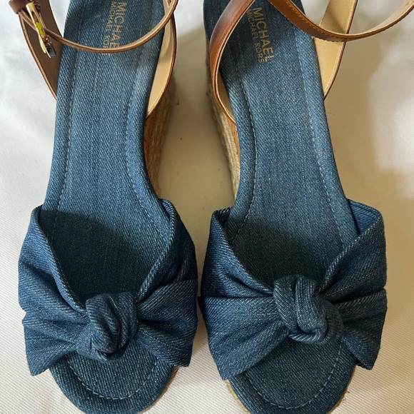 Michael Kors Women's Blue Wedge Sandals - Picture 2 of 6